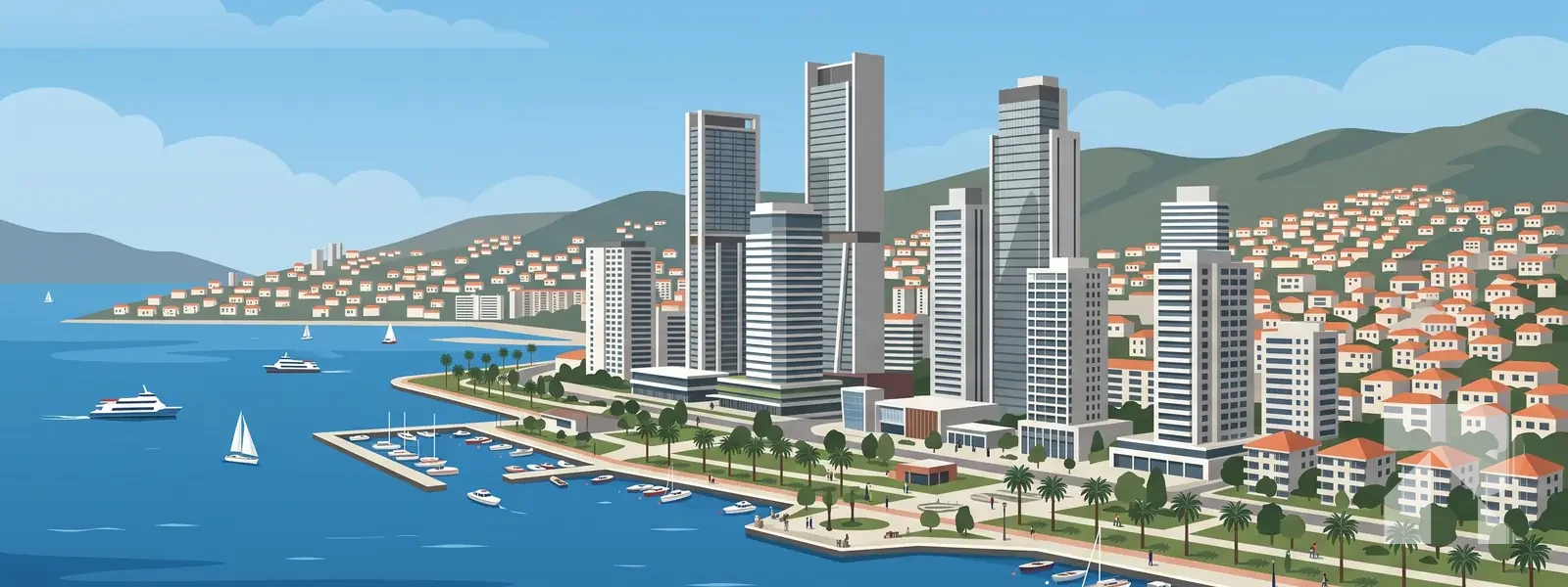 Bayraklı ilçesi illüstrasyonu