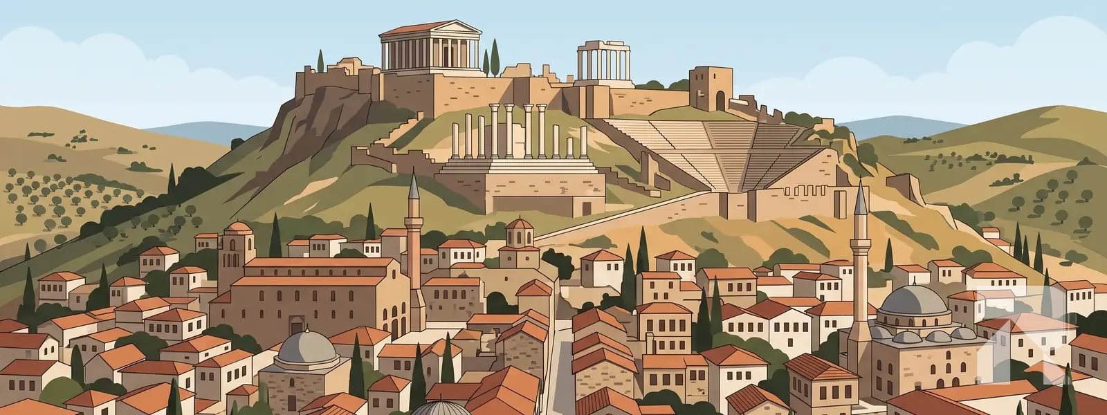 Bergama ilçesi illüstrasyonu