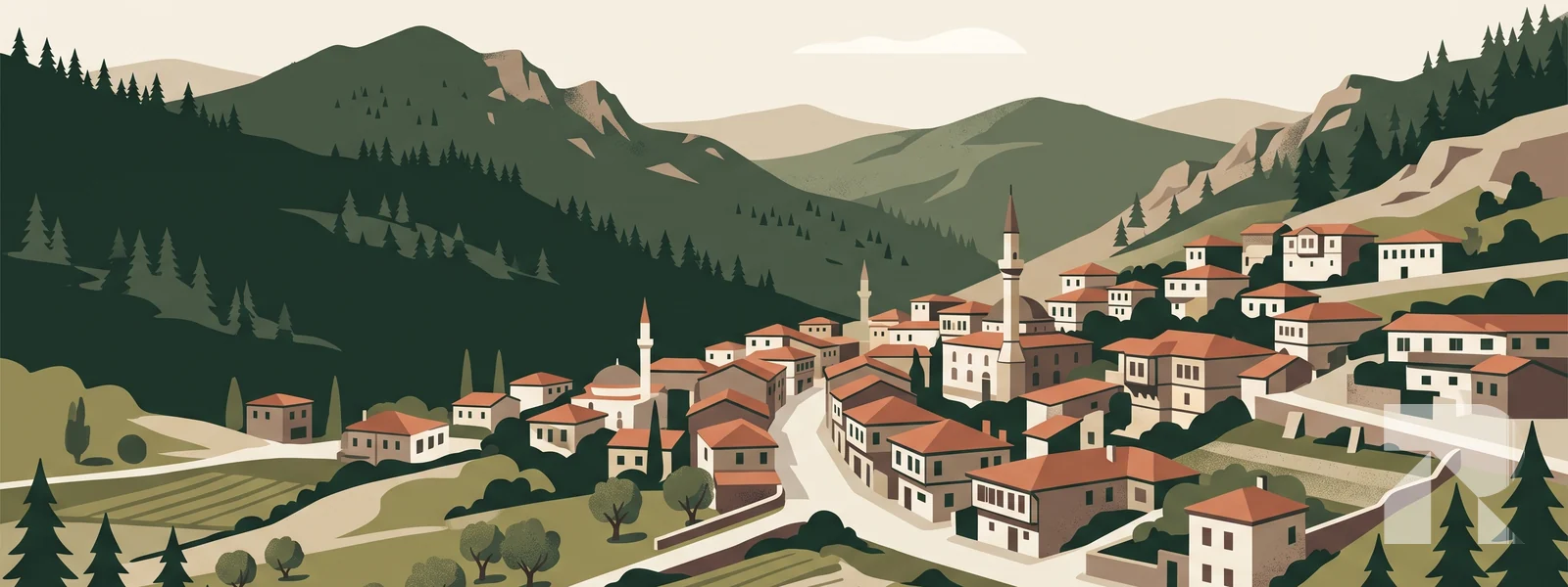 Büyükorhan ilçesi illüstrasyonu