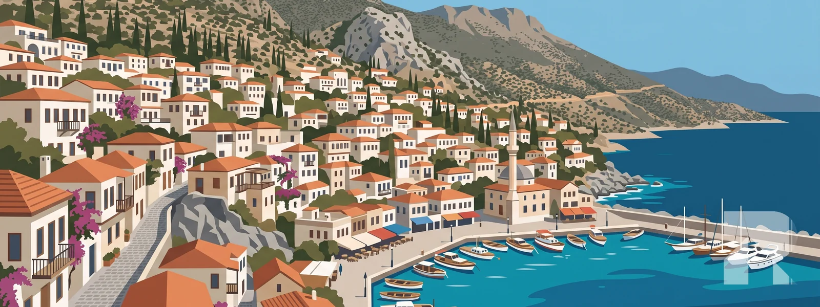 Kaş ilçesi illüstrasyonu