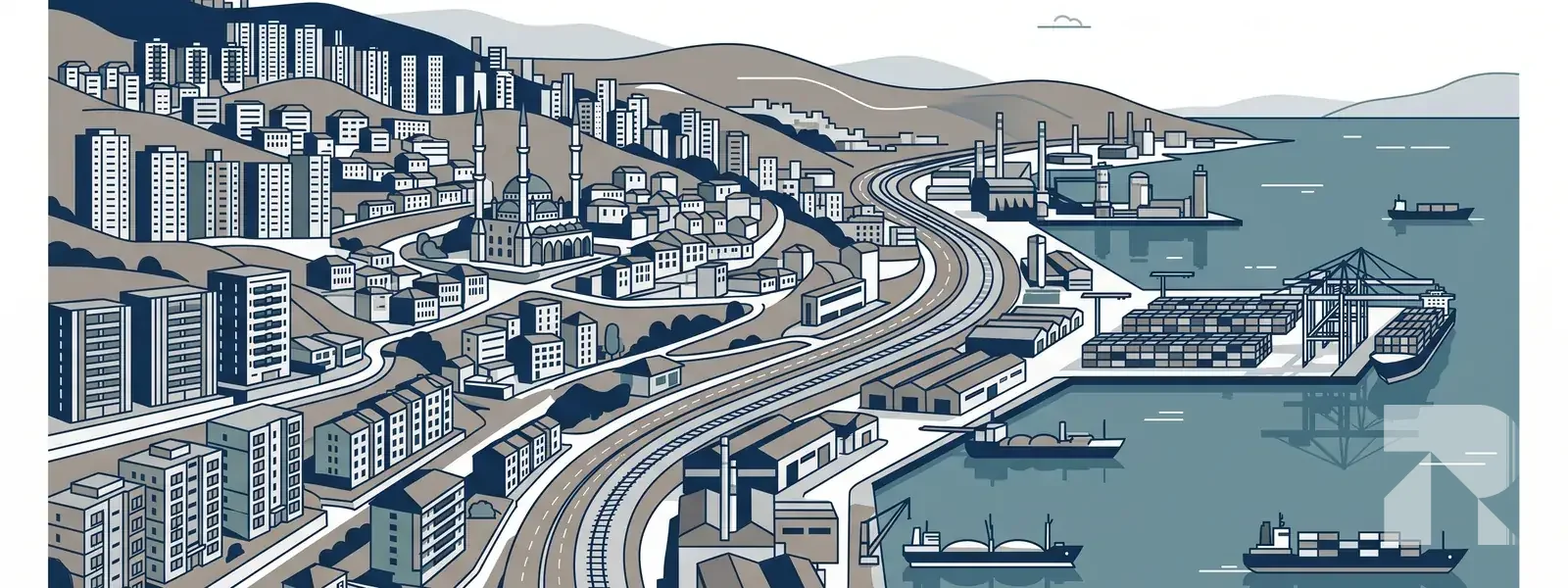 Körfez ilçesi illüstrasyonu