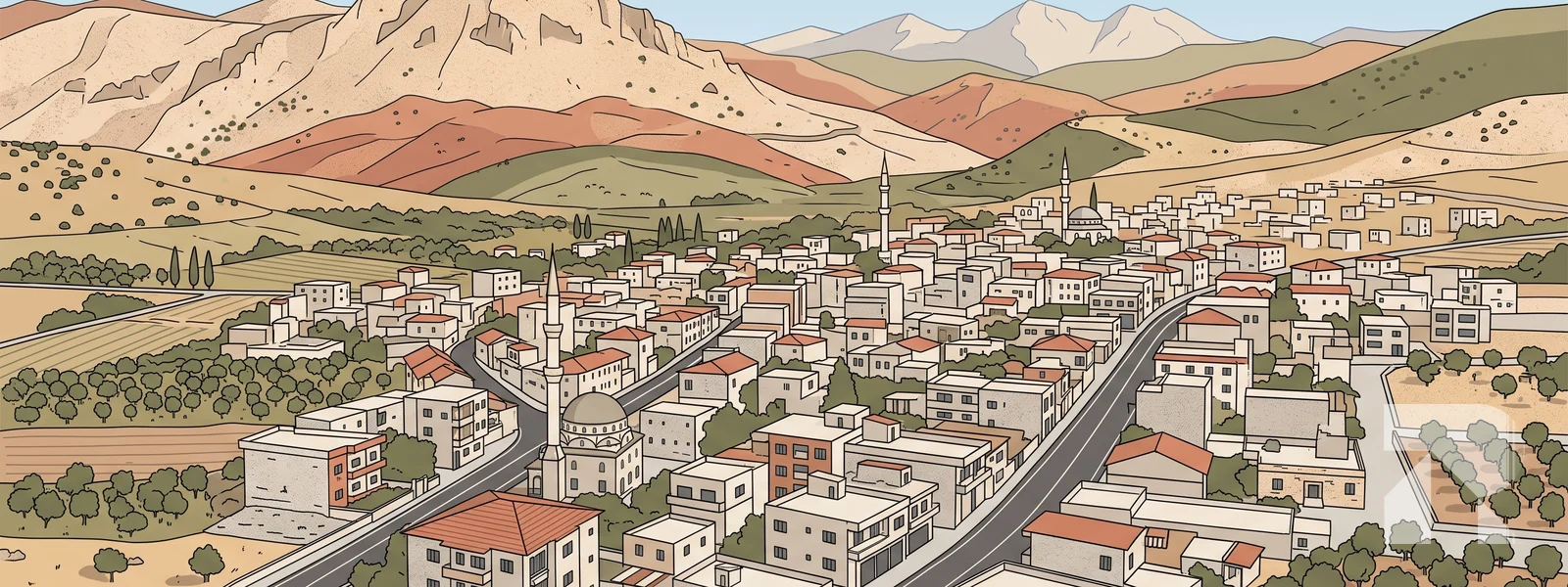 Korkuteli ilçesi illüstrasyonu