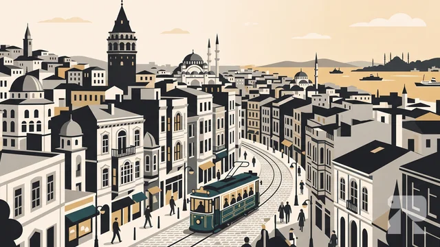 Beyoğlu district illustration